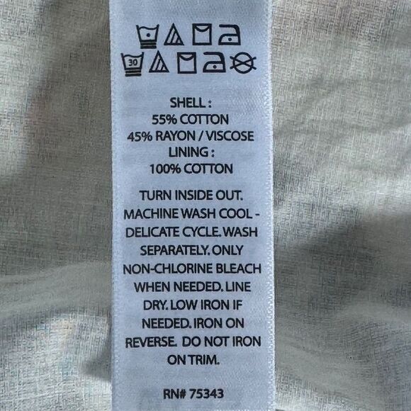 Lucky Brand White Floral V Neck Ruffle Trim Dress Sz 8 - Picture 4 of 7